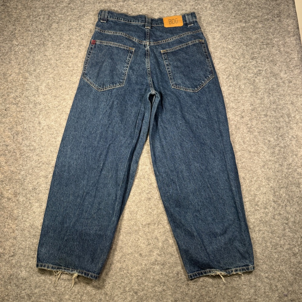 BDG Urban Outfitters RIH Mid-Rise Baggy Wide Leg‎ Jeans Blue Denim 28 Distressed - Picture 3 of 13